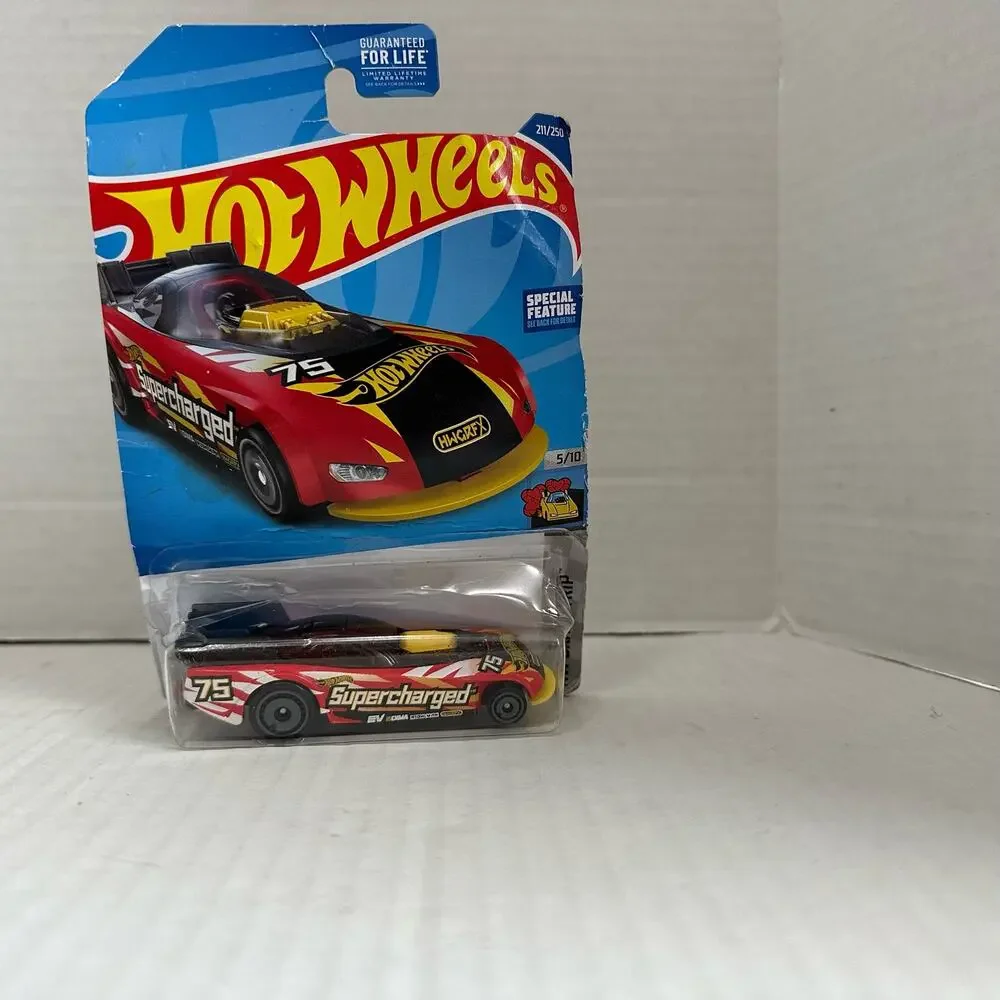 Hot Wheels Supercharged 75 Race Car Mattel Red